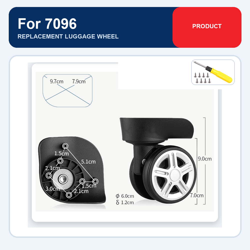Silent Replacement Luggage Wheels - サムソナイト7096用、汎用スーツケース用交換用キャスター。静音で耐久性に優れた、7096型キャスターの修理部品。