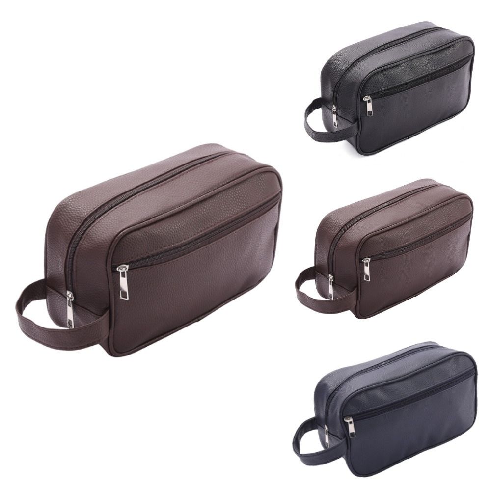 Cosmetic Bags - 持ち運び可能な大容量のメンズ用コスメティックバッグ。旅行用、PUレザー製、ジッパー付き、メイクアップ用品収納ポーチ、コスメオーガナイザー、トラベル用ポーチ。